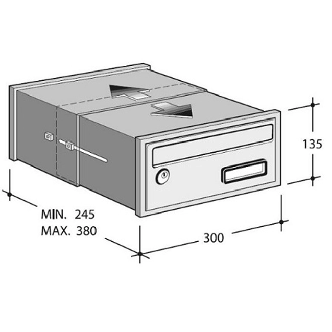 Vendita online Cassetta posta orizzontale regolabile serie SC1 300x245/380x135 mm. silver